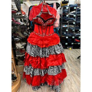 Princess Red and Black Formal Gown in 6